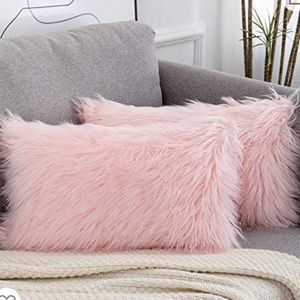 Fluffy Pink Decorative Pillows